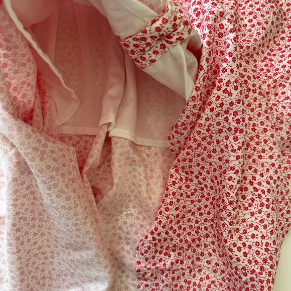 Japna Dress Summer Ditsy Floral Peasant Button Down Tank Pockets Lined Sz S - Picture 12 of 14